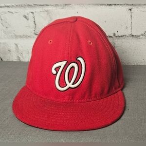 New Era 59FIFTY Washington Nationals Fitted Hat Red 7 3/8 MLB
